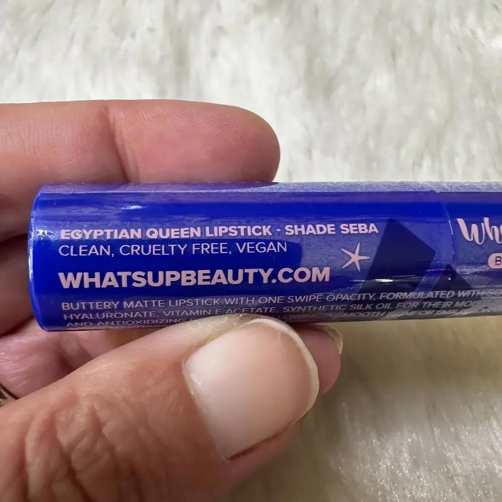 NEW What's Up Beauty Egyptian Queen Matte Lipstick Shade Seba Vegan 3.4g